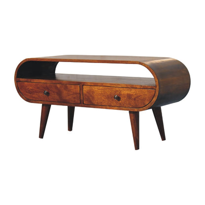 Chestnut Ridge Circular 2 Drawer TV Unit
