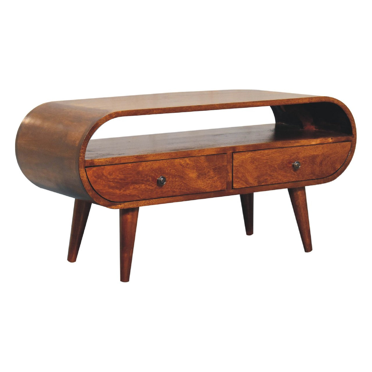 Chestnut Ridge Circular 2 Drawer TV Unit
