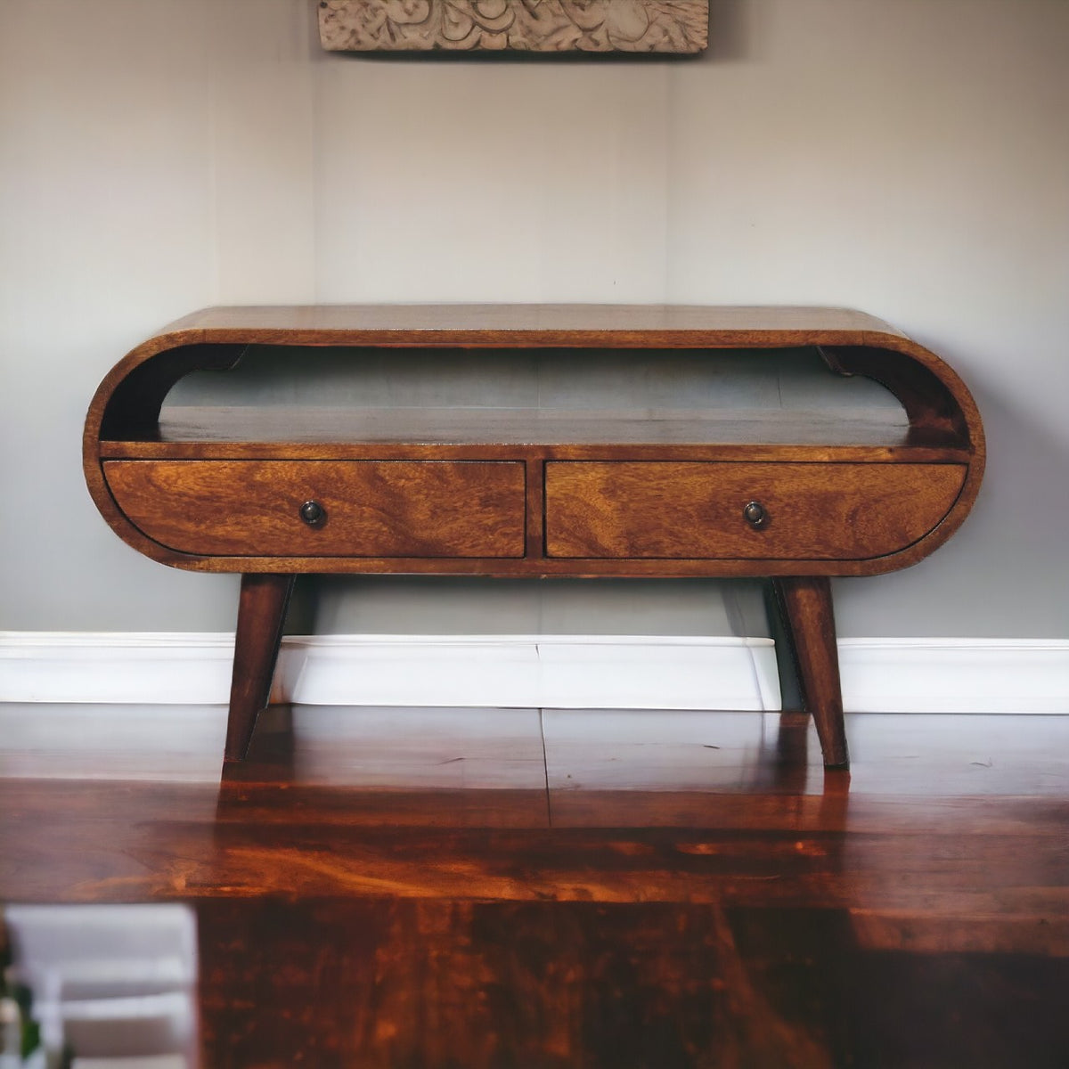 Chestnut Ridge Circular 2 Drawer TV Unit