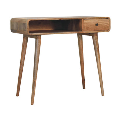 Nashville Curved Oak 1-Drawer Study Desk