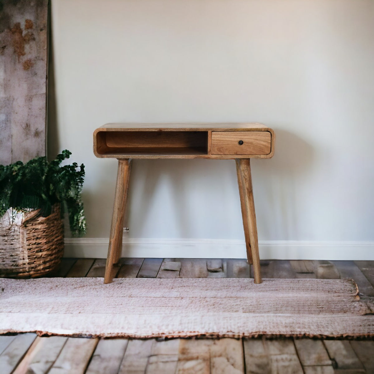 Nashville Curved Oak 1-Drawer Study Desk