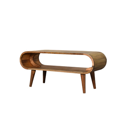 Lennox Large Oak Open Shelf Wood Coffee Table