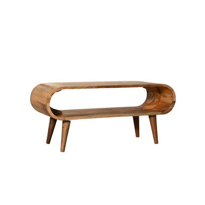 Lennox Large Oak Open Shelf Wood Coffee Table
