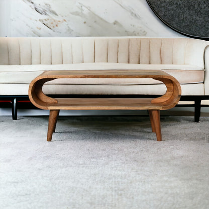 Lennox Large Oak Open Shelf Wood Coffee Table