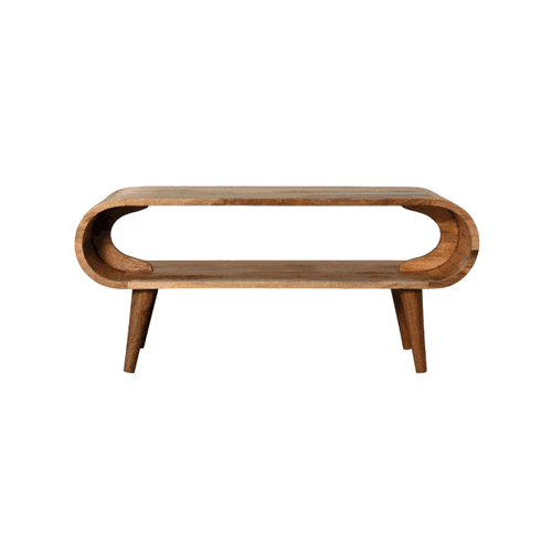 Lennox Large Oak Open Shelf Wood Coffee Table