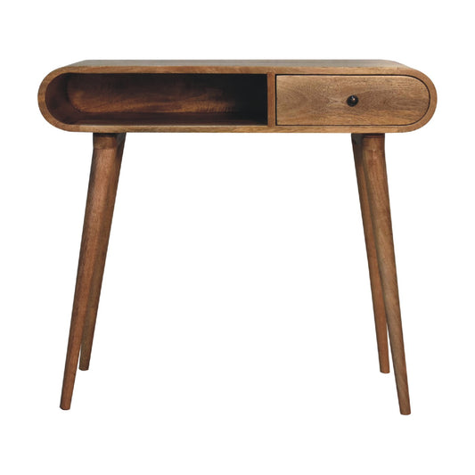 Big Sur Curved Flow 1 Drawer Oak Desk