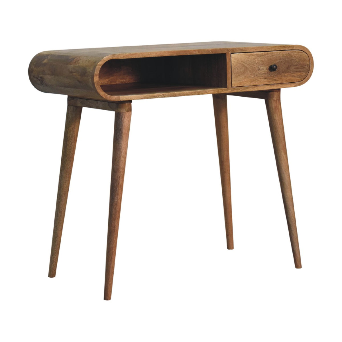 Big Sur Curved Flow 1 Drawer Oak Desk