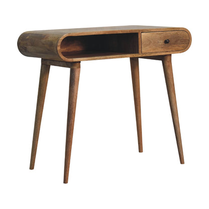 Big Sur Curved Flow 1 Drawer Oak Desk