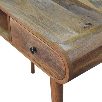Big Sur Curved Flow 1 Drawer Oak Desk