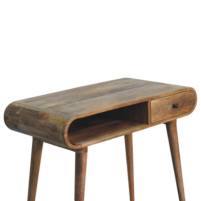 Big Sur Curved Flow 1 Drawer Oak Desk