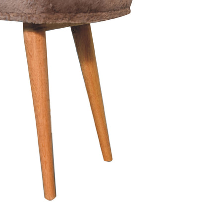 Nordic Mocha Faux Fur Upholstered Bench