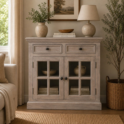 Bodie Wash 2 Drawer Glazed Cabinet