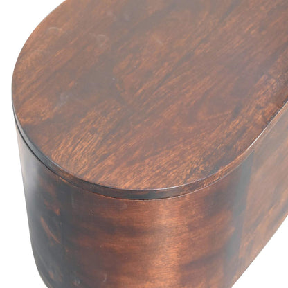 Warm Walnut Curved Lift Top Storage Trunk