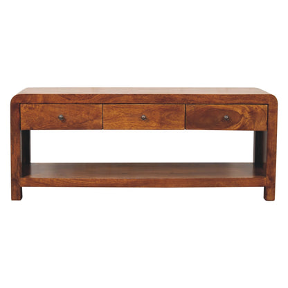 Dallas Slim Chestnut 3 Drawer Media Unit