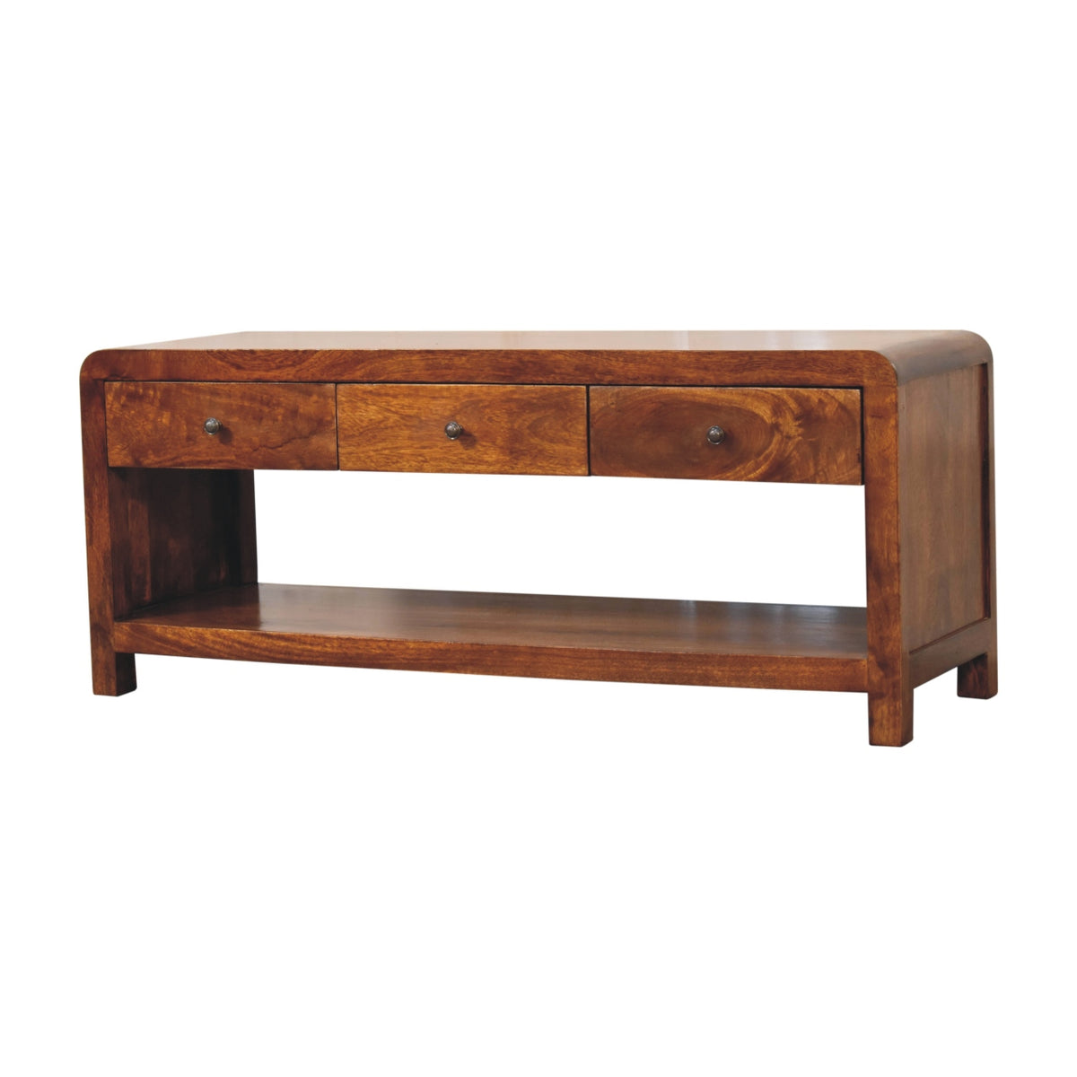 Dallas Slim Chestnut 3 Drawer Media Unit
