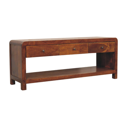 Dallas Slim Chestnut 3 Drawer Media Unit