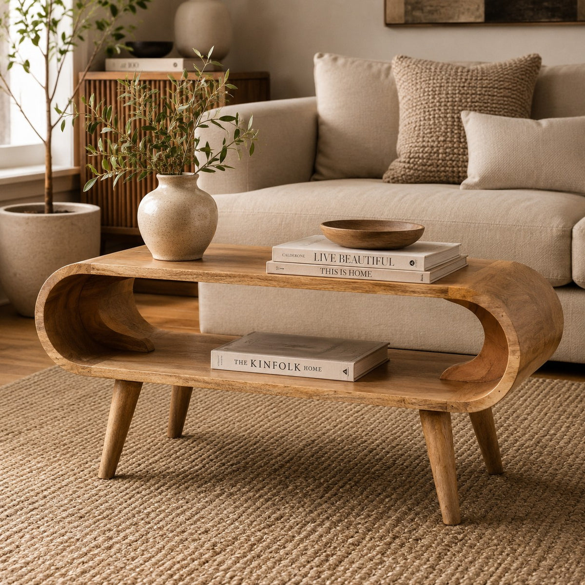 Lennox Oak-Toned Open Coffee Table