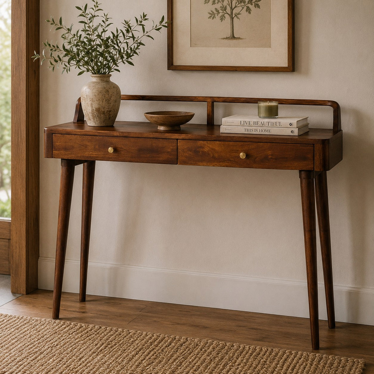 Kennebunk Chestnut 2-Drawer Console Table