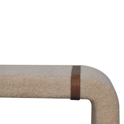 Bouclé Montauk Curved Leather Strap Bench