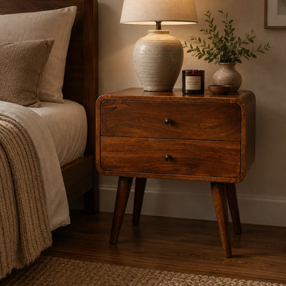 Chestnut Ridge Curved 2 Drawer Nightstand