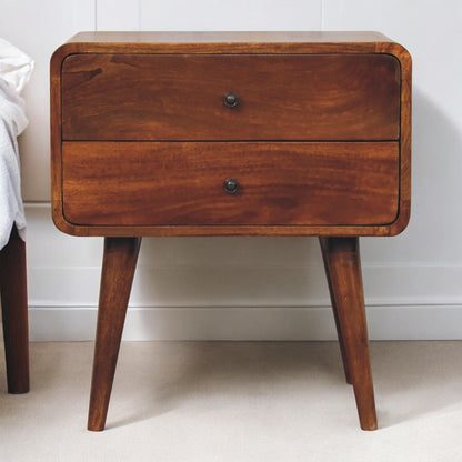 Chestnut Ridge Curved 2 Drawer Nightstand