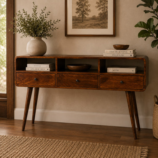 Nashville Triple Curved 3-Drawer Console