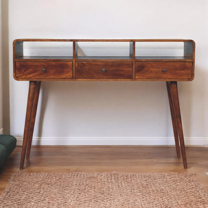 Nashville Triple Curved 3-Drawer Console