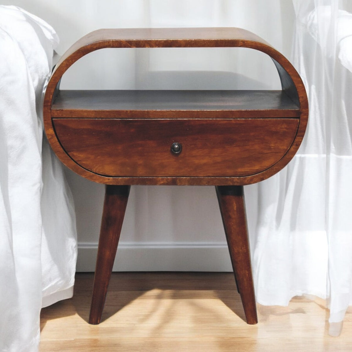 Chestnut Ridge Circular 1 Drawer Nightstand