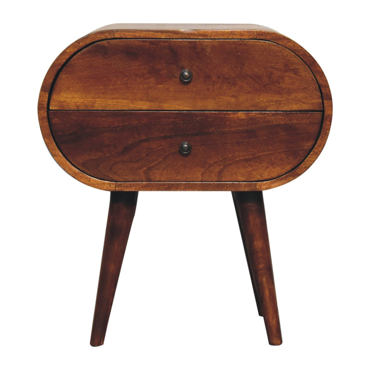 Chestnut Ridge Circular 2 Drawer Nightstand