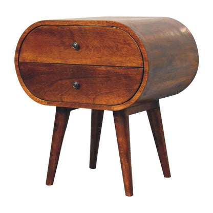 Chestnut Ridge Circular 2 Drawer Nightstand