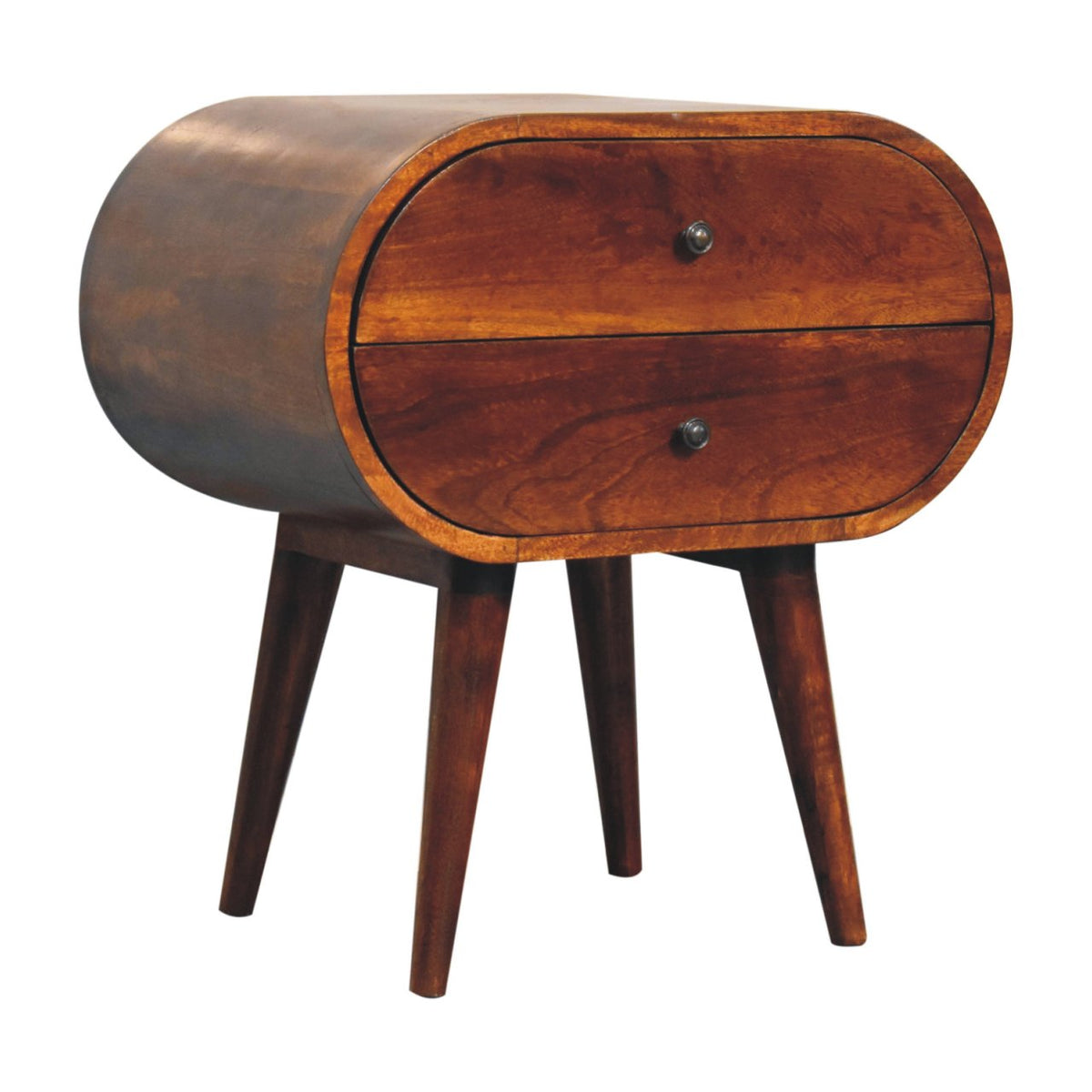 Chestnut Ridge Circular 2 Drawer Nightstand