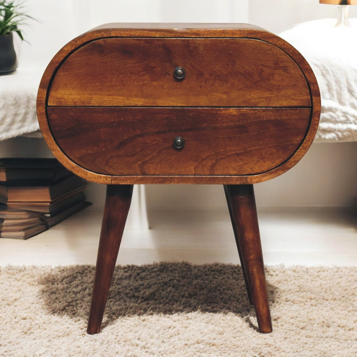 Chestnut Ridge Circular 2 Drawer Nightstand