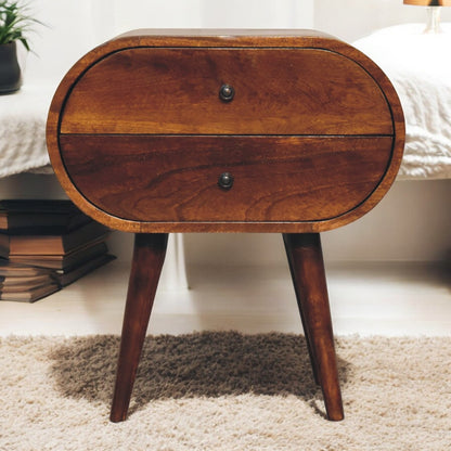 Chestnut Ridge Circular 2 Drawer Nightstand