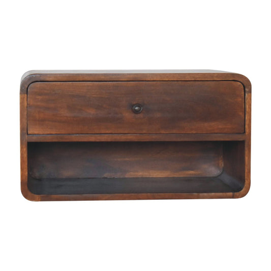 Dark Chestnut Ridge 1 Drawer Floating Nightstand
