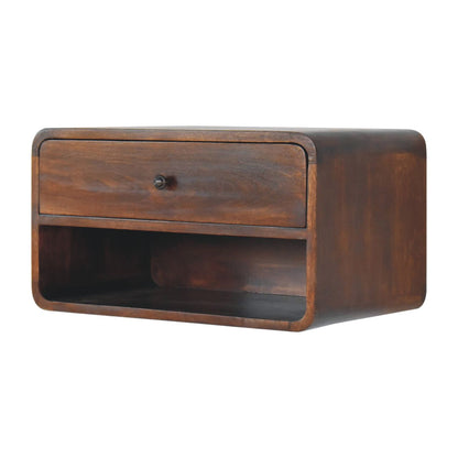 Dark Chestnut Ridge 1 Drawer Floating Nightstand