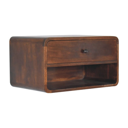 Dark Chestnut Ridge 1 Drawer Floating Nightstand