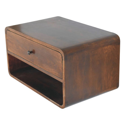 Dark Chestnut Ridge 1 Drawer Floating Nightstand