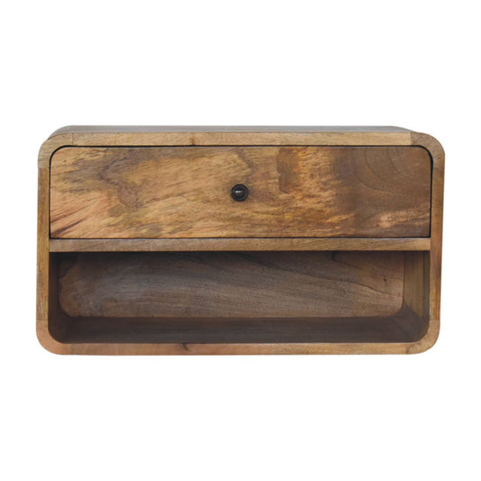 Nordic Curved 1 Drawer Floating Nightstand