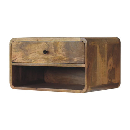 Nordic Curved 1 Drawer Floating Nightstand
