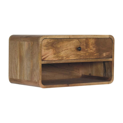 Nordic Curved 1 Drawer Floating Nightstand