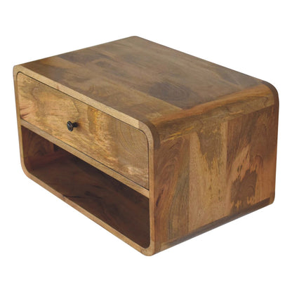Nordic Curved 1 Drawer Floating Nightstand