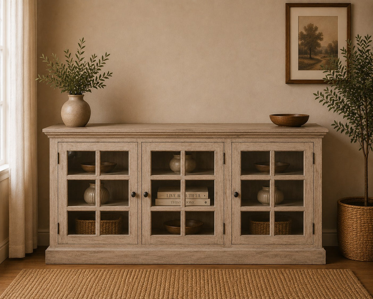 Bodie Wash Triple Glazed Display Cabinet