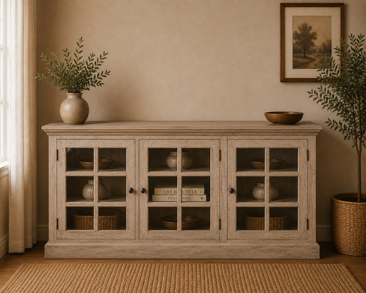 Bodie Wash Triple Glazed Display Cabinet