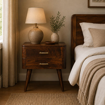 Chestnut Ridge 2 Drawer T-Bar Nightstand