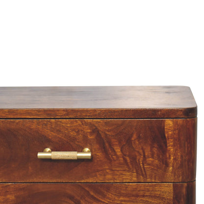 Chestnut Ridge 2 Drawer T-Bar Nightstand