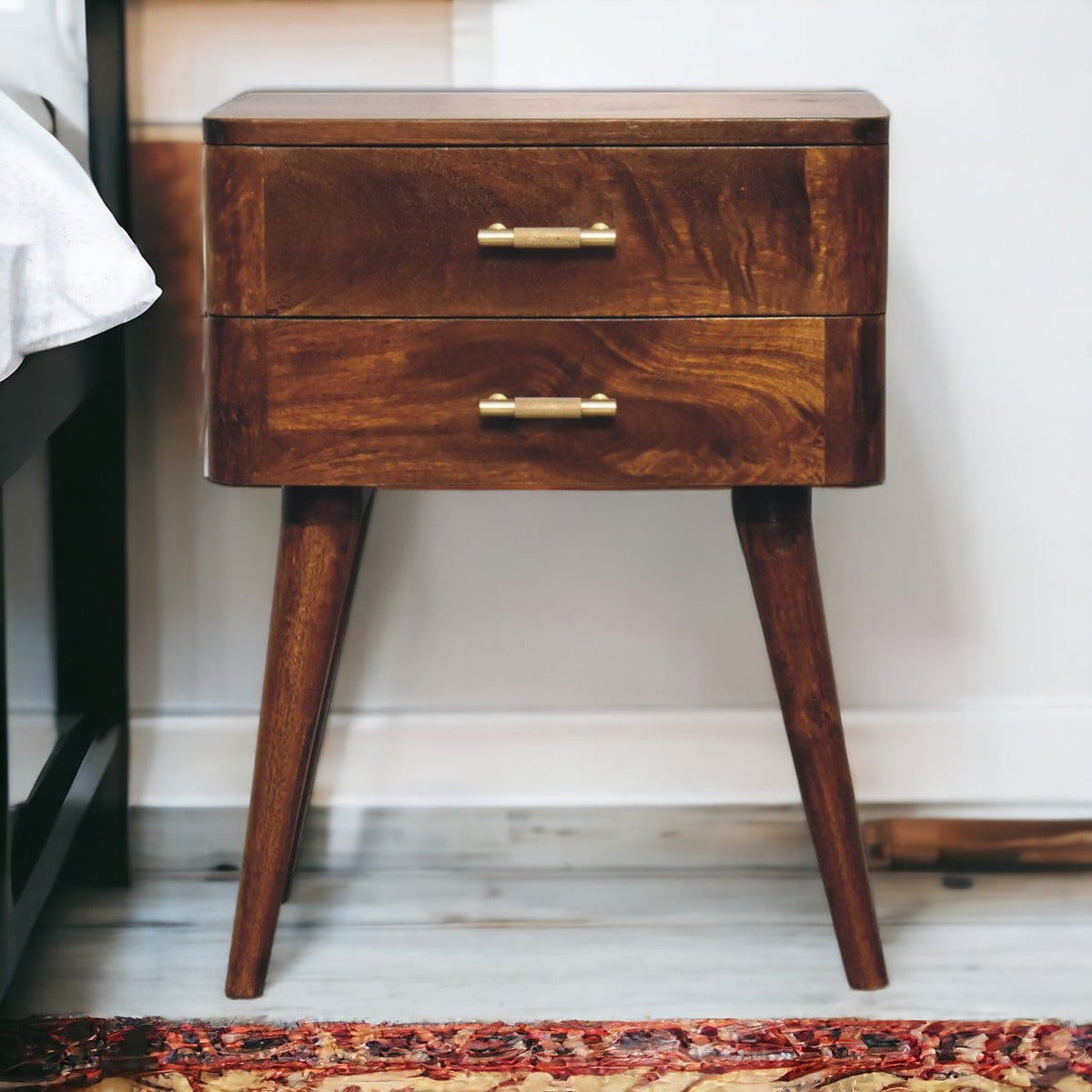 Chestnut Ridge 2 Drawer T-Bar Nightstand