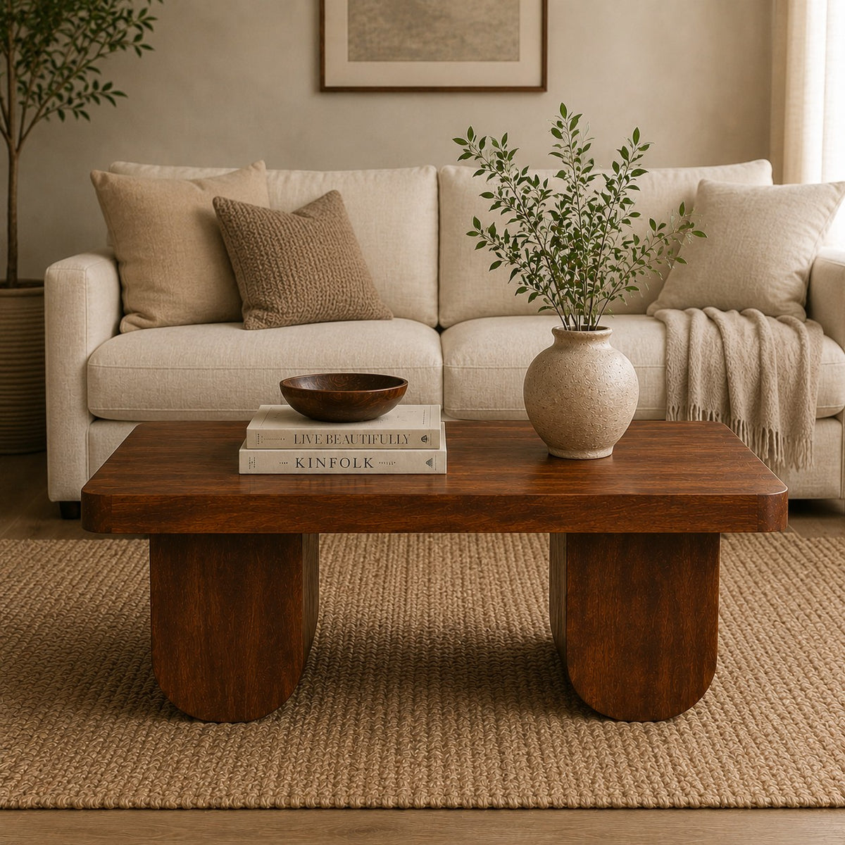 Boulder Chestnut Solid Wood Coffee Table