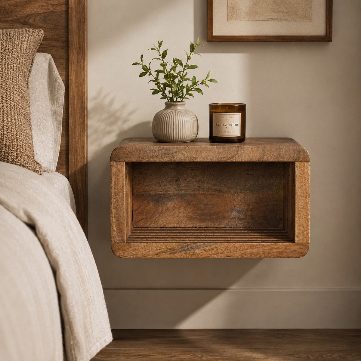 Portland Solid Wood Floating Nightstand