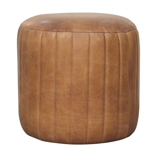 Sutton Buffalo Leather Compact Footstool