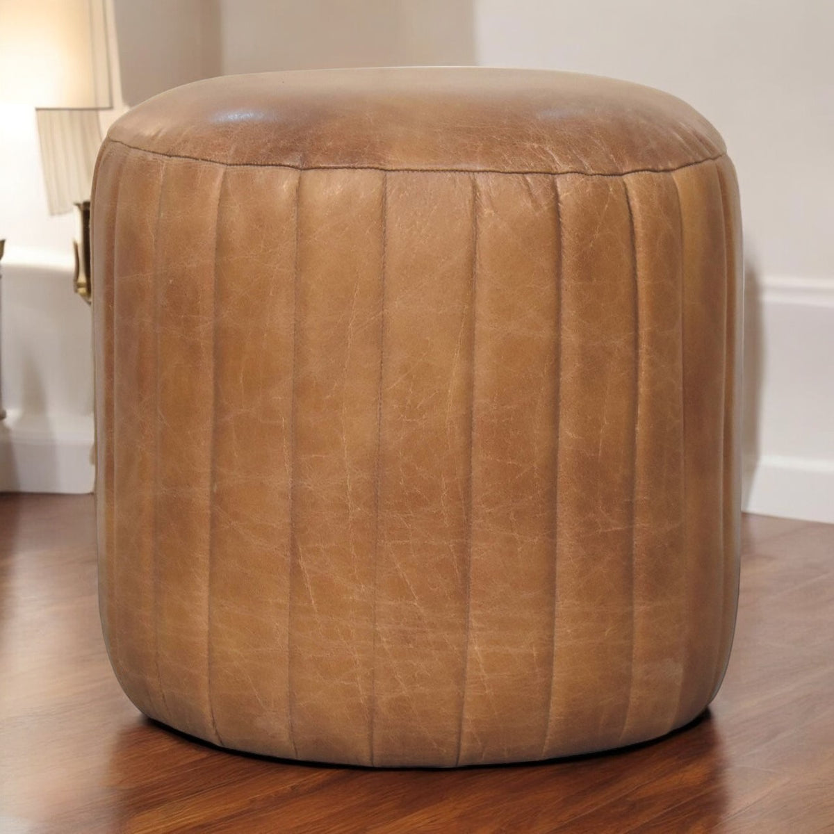 Sutton Buffalo Leather Compact Footstool